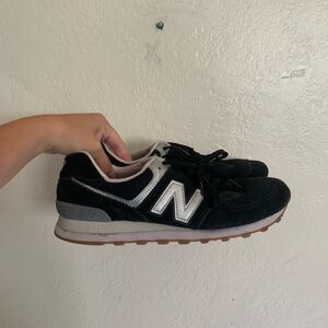 New Balance Classic 574 Black/Silver Sneakers 10.5